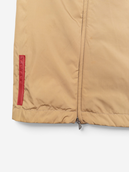 Prada AW99 Linea Rossa Red Tab Double Zipper Midi Skirt – zipper detail