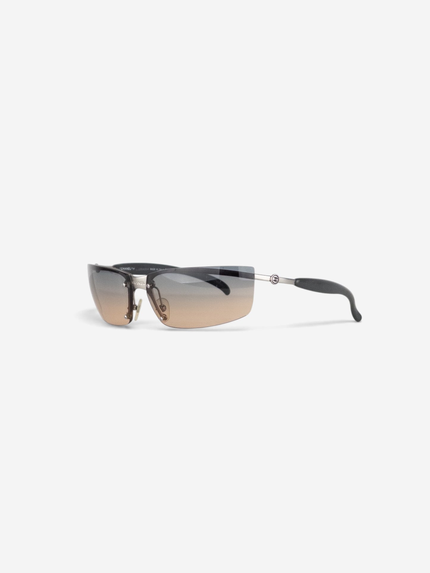 Chanel by Karl Lagerfeld 2010s '4008' Rimless Sports Sunglasses – angled view