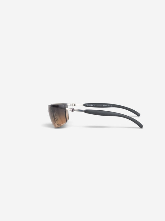 Chanel by Karl Lagerfeld 2010s '4008' Rimless Sports Sunglasses – side view