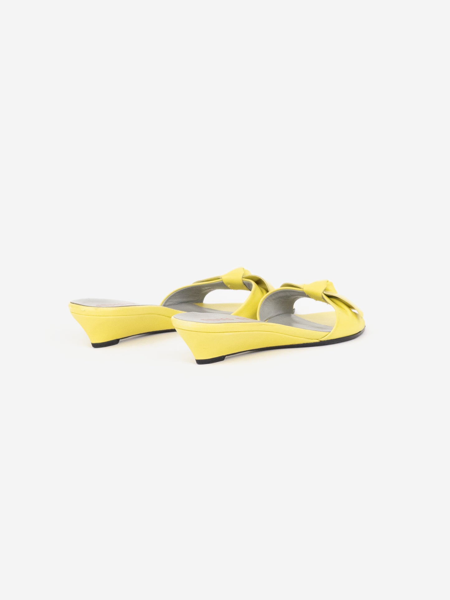 Miu Miu 2000s Bow Sandel Wedge Mule Heels