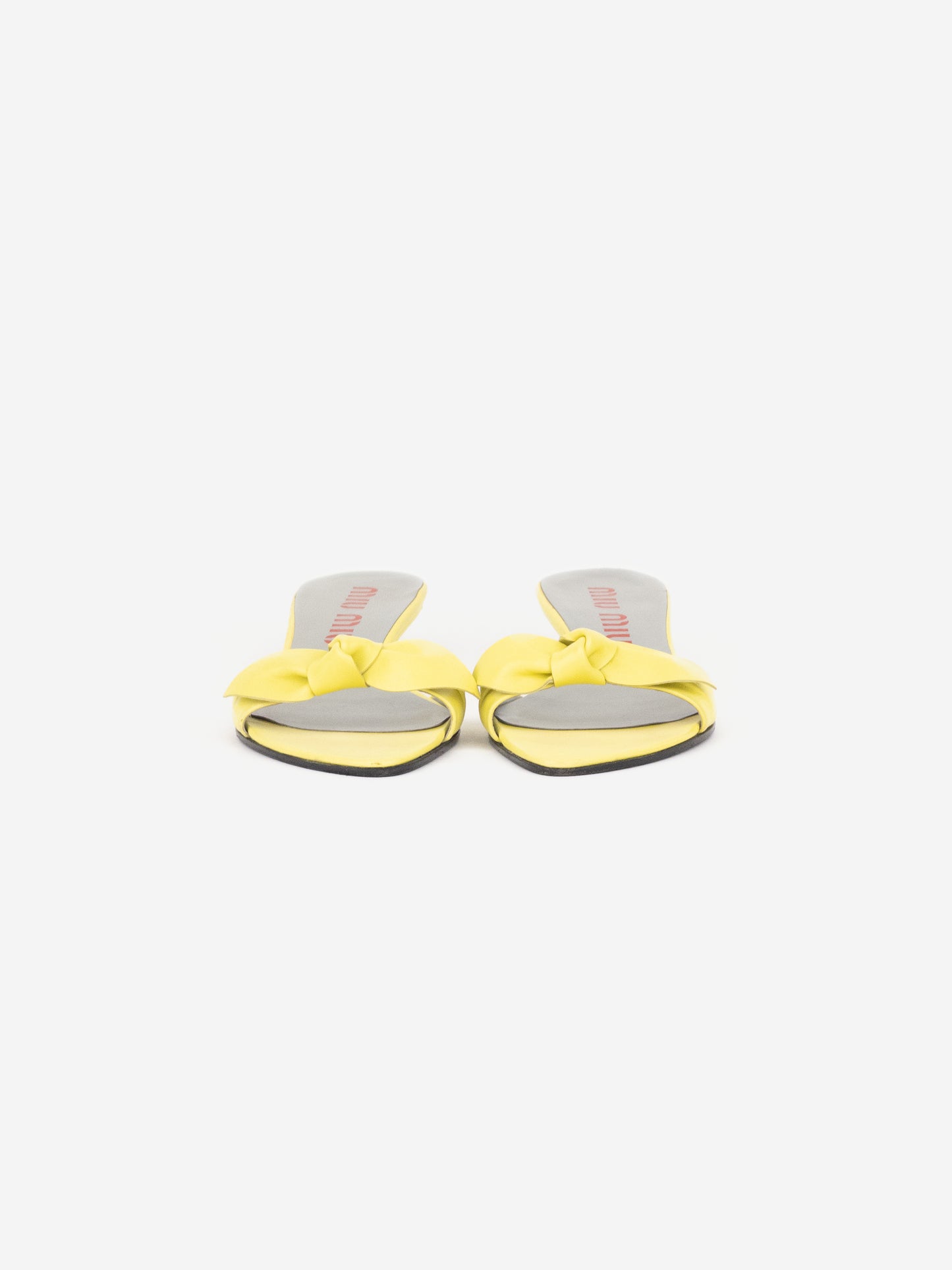 Miu Miu 2000s Bow Sandel Wedge Mule Heels
