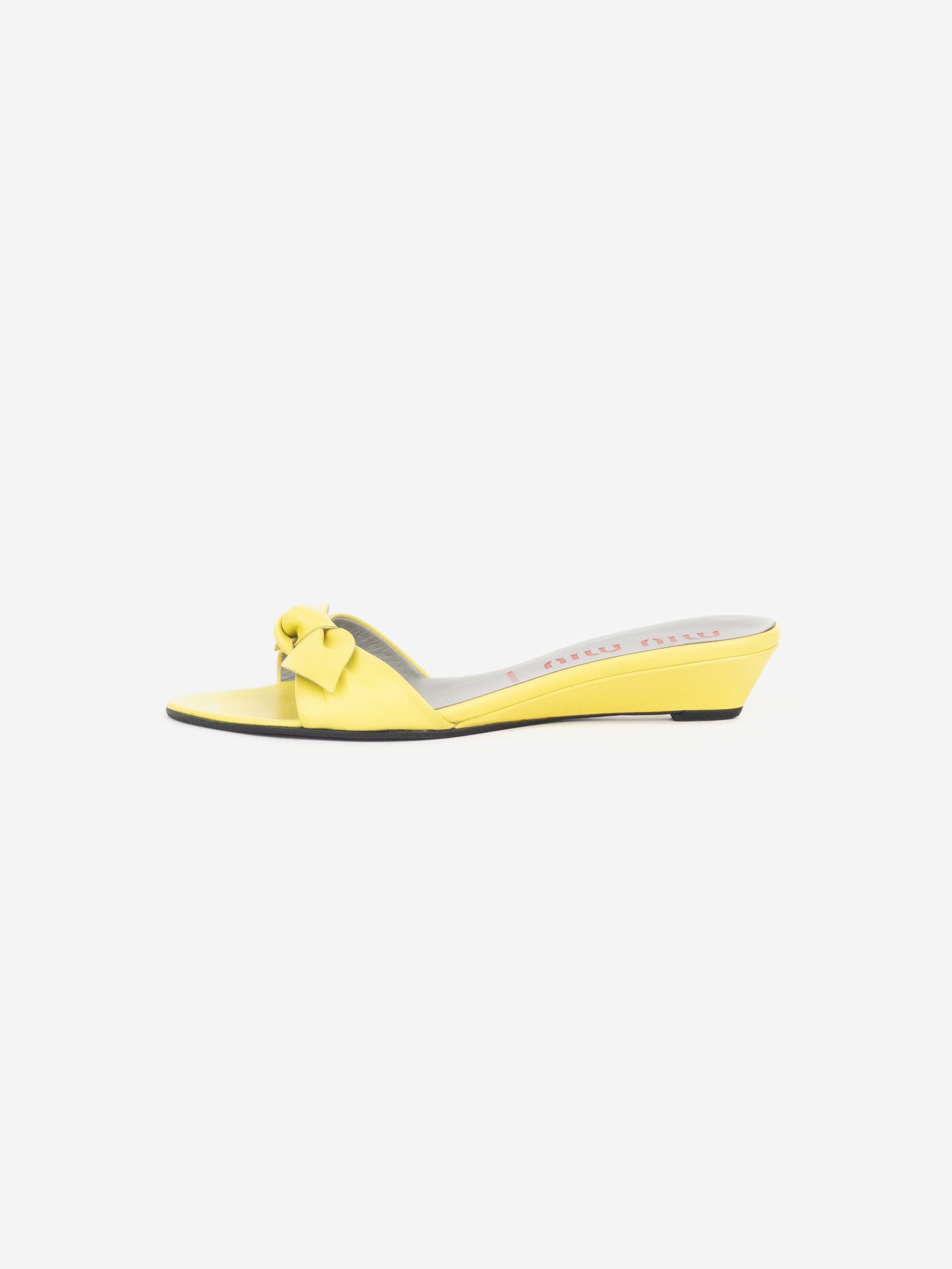 Miu Miu 2000s Bow Sandel Wedge Mule Heels