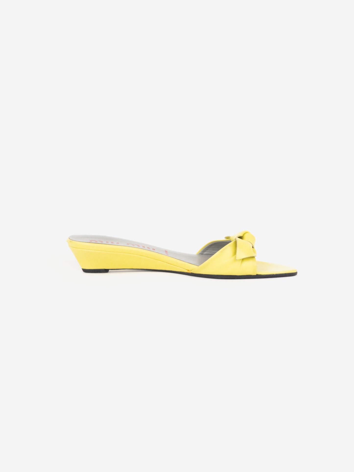 Miu Miu 2000s Bow Sandel Wedge Mule Heels