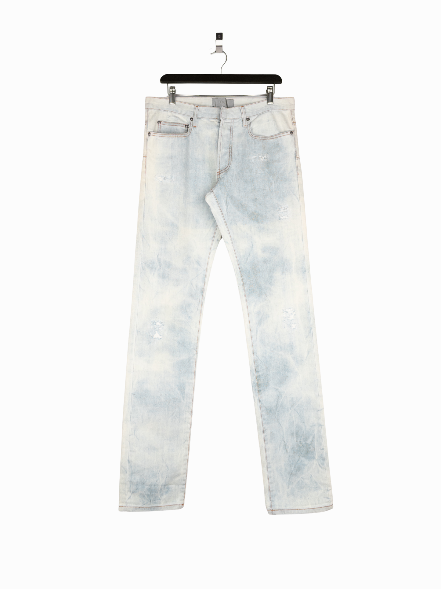 Dior Homme by Hedi Slimane SS07 Ice Blue Bleach Distressed Denim Jeans