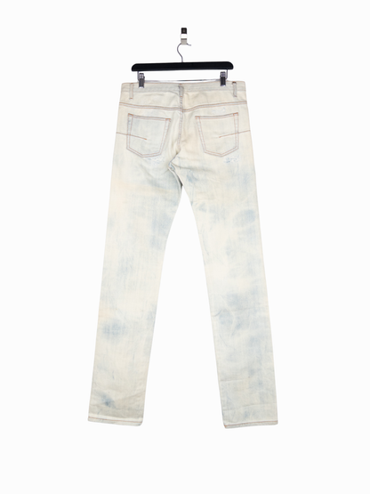Dior Homme by Hedi Slimane SS07 Ice Blue Bleach Distressed Denim Jeans