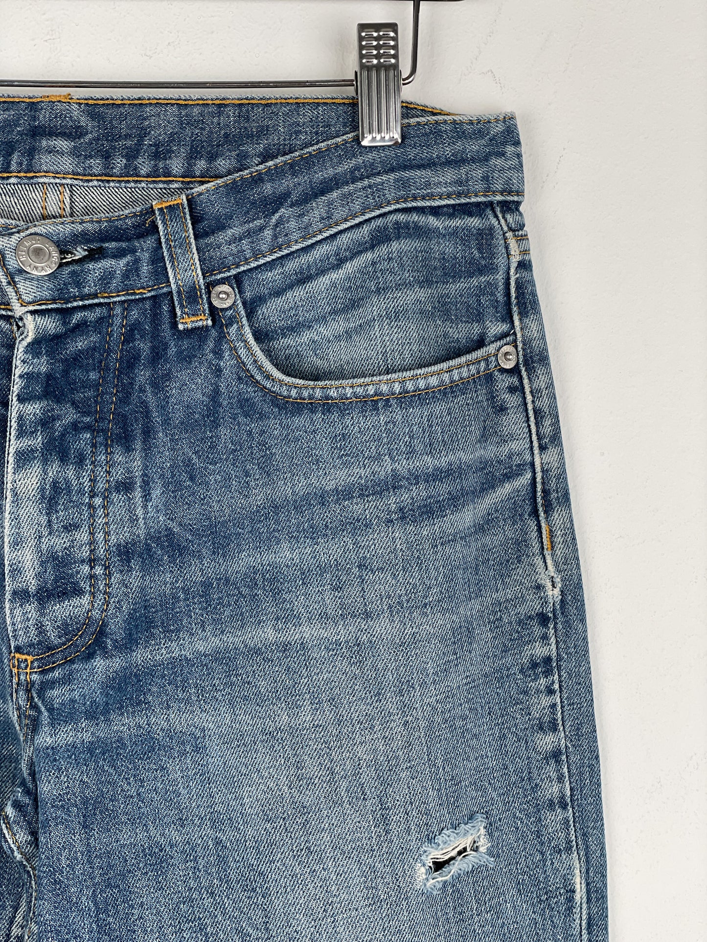 Helmut Lang 1990s Washed Distressed Denim Jeans