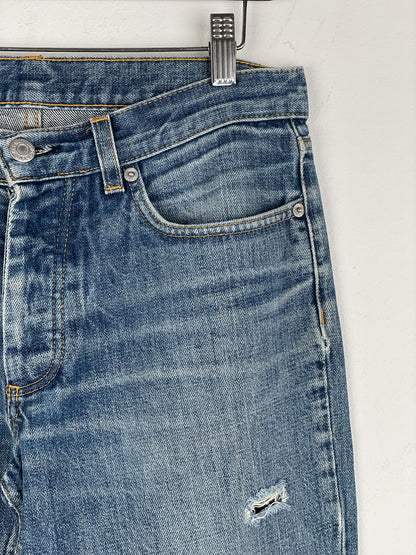 Helmut Lang 1990s Washed Distressed Denim Jeans