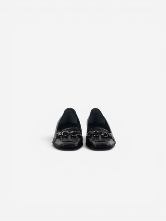 Prada 2000s Square Toe Chain Loafer Pump Kitten Heels – photo 5