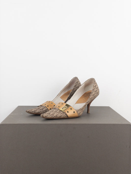 Dior by Galliano SS02 ‘Street Chic’ Buckle Monogram Pump Heels