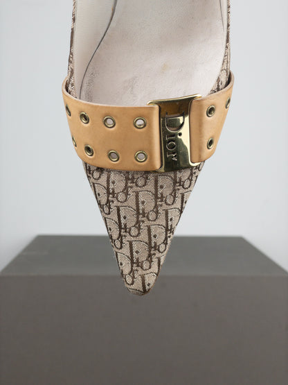 Dior by Galliano SS02 ‘Street Chic’ Buckle Monogram Pump Heels