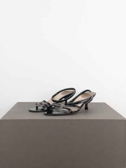 Dior by Galliano SS01 Zipper Sandal Heels