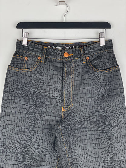 Jean Paul Gaultier AW95 Cyber Croc Print Denim Jeans