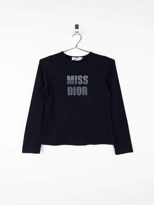 Dior by Galliano 2000s ‘Miss Dior’ Rhinestone Longsleeve Shirt