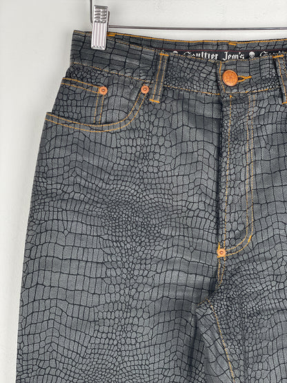 Jean Paul Gaultier AW95 Cyber Croc Print Denim Jeans