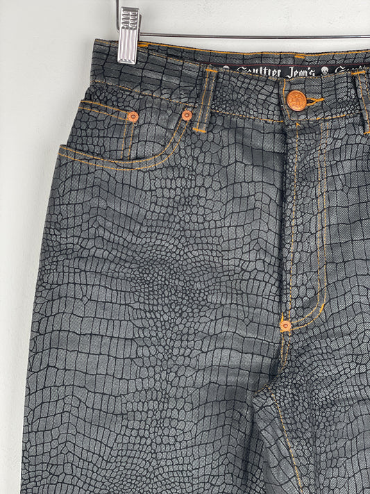 Jean Paul Gaultier AW95 Cyber Croc Print Denim Jeans – photo 4