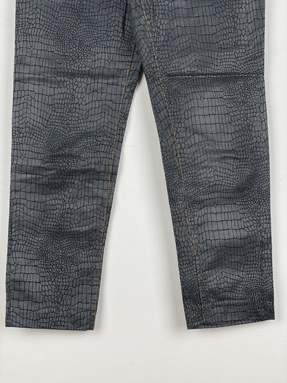 Jean Paul Gaultier AW95 Cyber Croc Print Denim Jeans