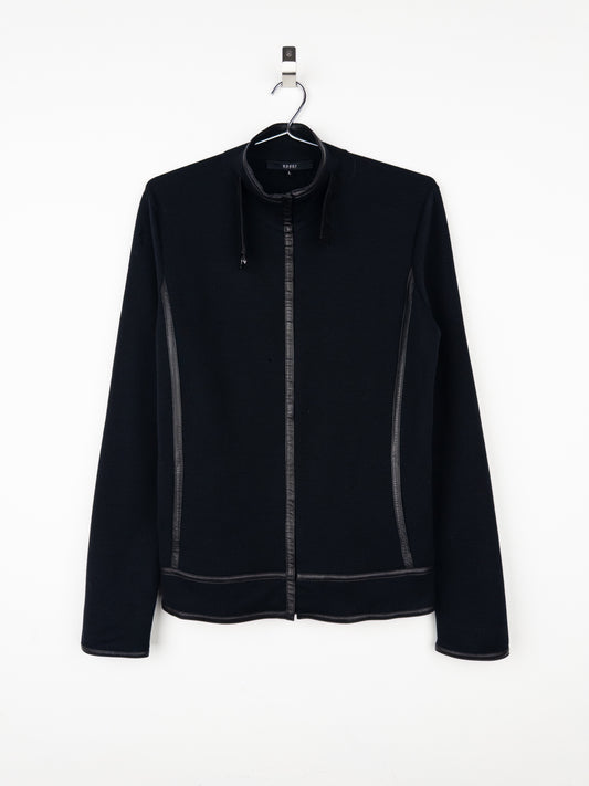Gucci by Tom Ford AW00 Leather-Trimmed Knit Biker Jacket