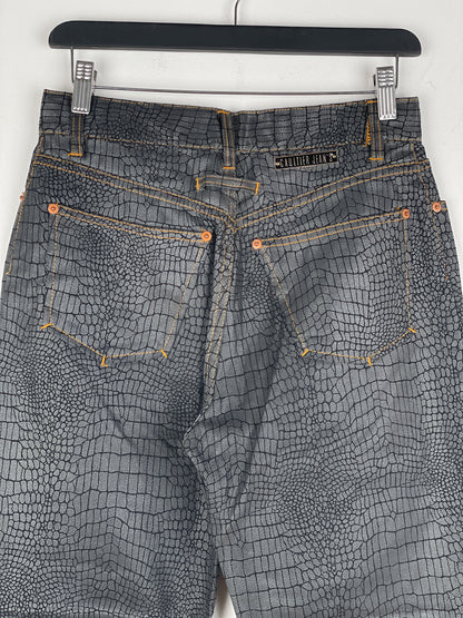 Jean Paul Gaultier AW95 Cyber Croc Print Denim Jeans