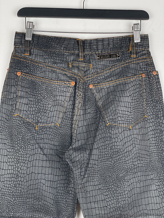 Jean Paul Gaultier AW95 Cyber Croc Print Denim Jeans – photo 9