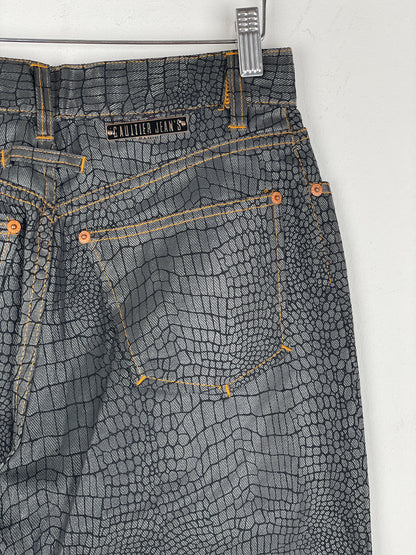 Jean Paul Gaultier AW95 Cyber Croc Print Denim Jeans