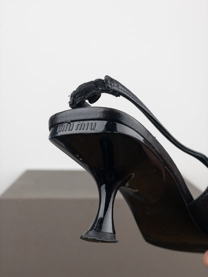 Miu Miu SS00 Pointed Toe Slingback Kitten Heels