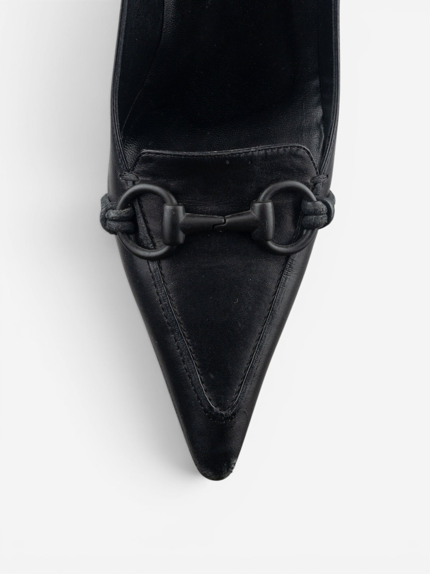 Gucci by Tom Ford 1990s Pointed-Toe Horsebit Pump Heels – photo 7