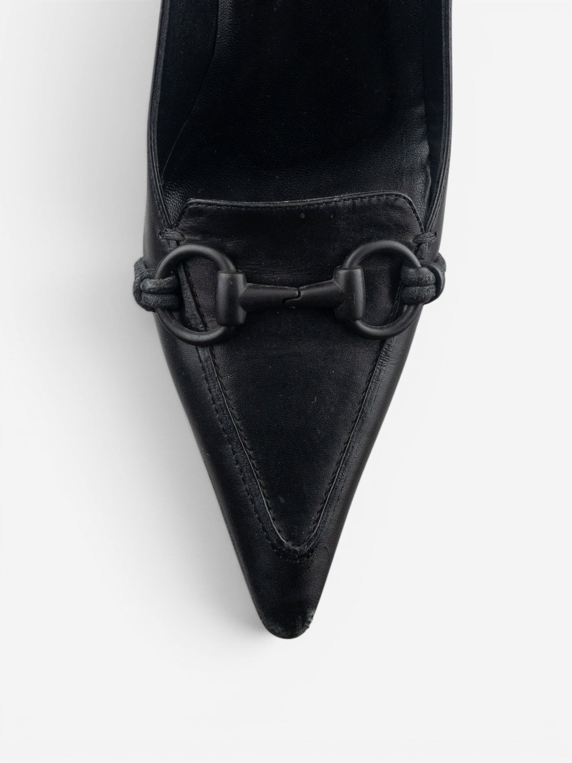 Gucci by Tom Ford 1990s Pointed-Toe Horsebit Pump Heels – photo 7