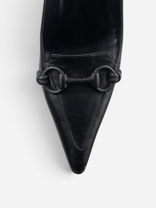 Gucci by Tom Ford 1990s Pointed-Toe Horsebit Pump Heels – photo 7