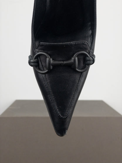 Gucci by Tom Ford 1990s Pointed-Toe Horsebit Pump Heels