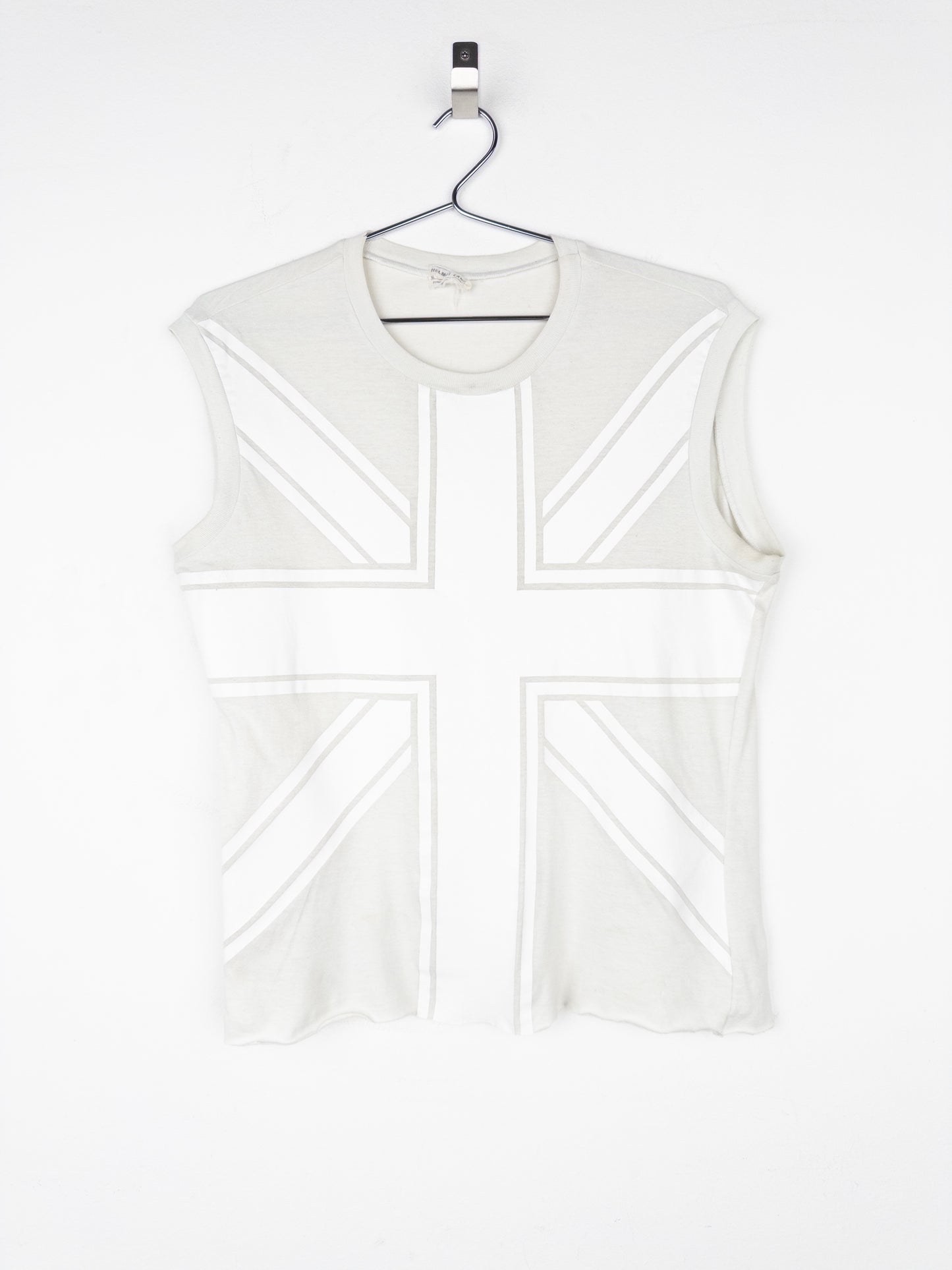 Helmut Lang SS97 Union-Jack Backstage Logo Print Tank Top