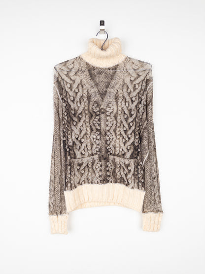Jean Paul Gaultier AW04 Trompe Loeil Fisherman Knit Turtleneck Sweater