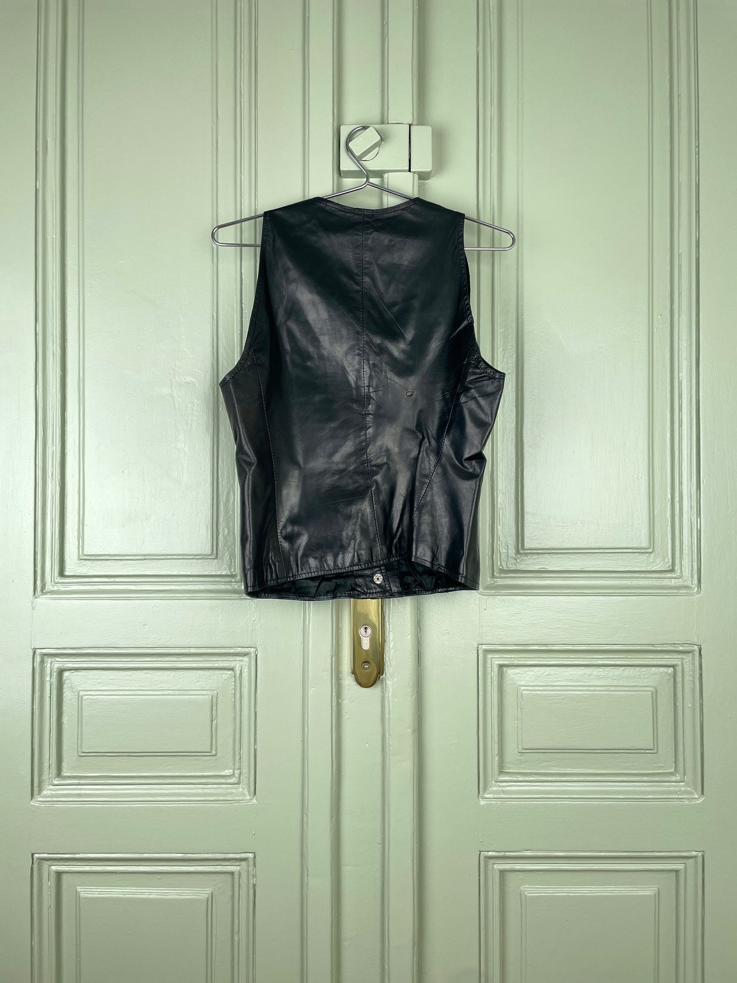 Helmut Lang 80s `Vienna Era´ Ribbed Leather Biker Vest