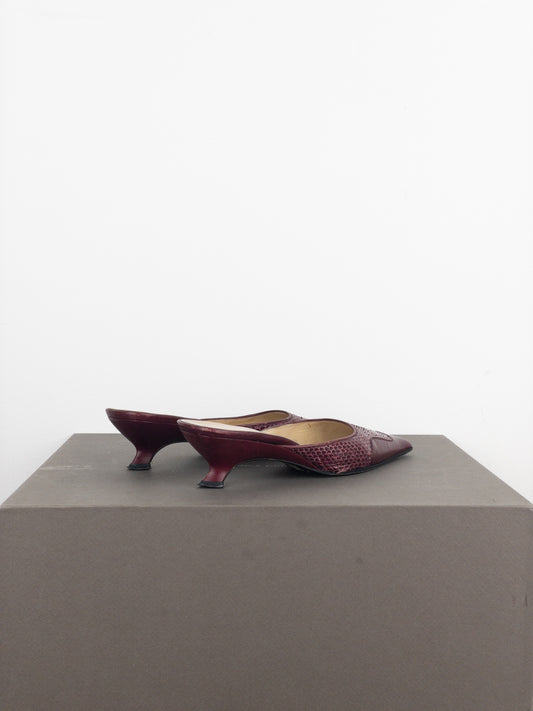 Miu Miu SS99 Python Snakeskin Mule Kitten Heels