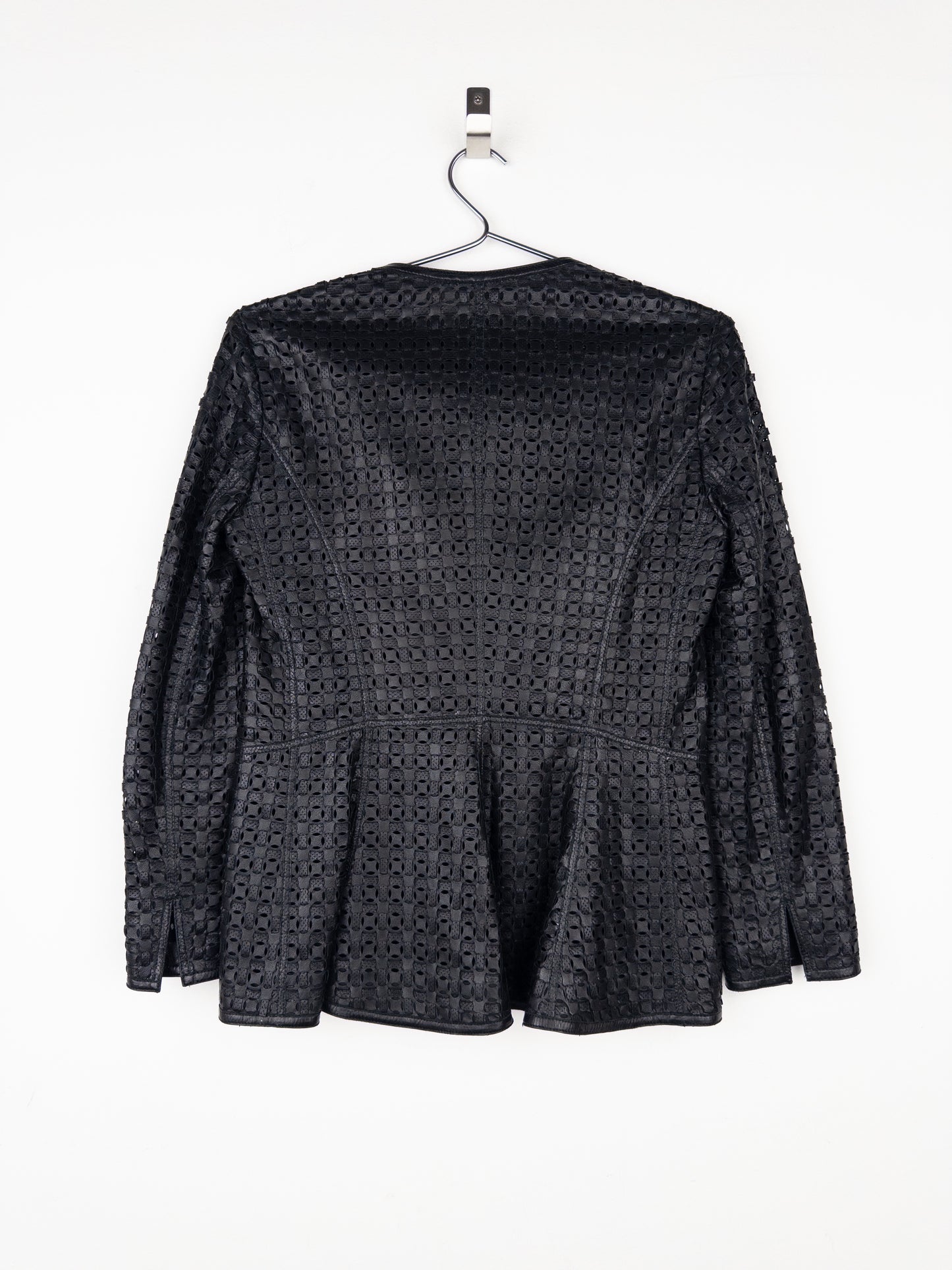 Armani 2000s Laser Cut Out Leather Blazer Jacket