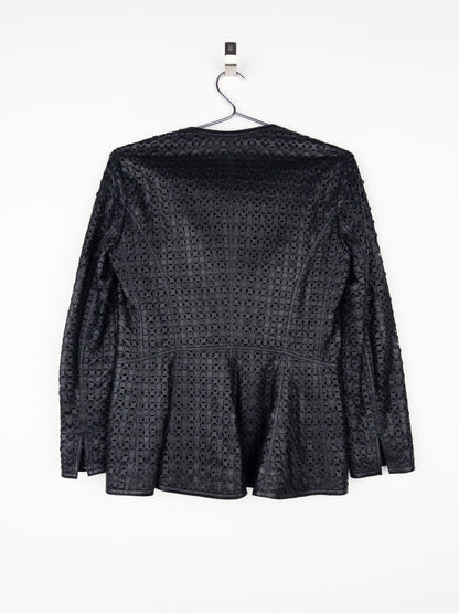 Armani 2000s Laser Cut Out Leather Blazer Jacket