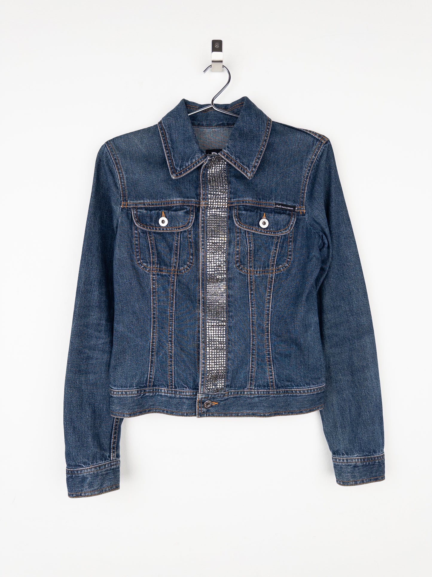 Dolce & Gabbana 2000s Rhinestone Denim Trucker Jacket