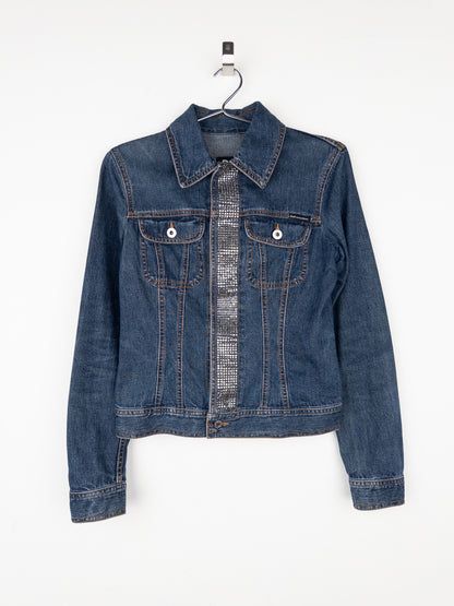 Dolce & Gabbana 2000s Rhinestone Denim Trucker Jacket