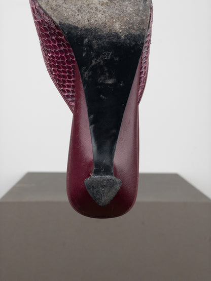 Miu Miu SS99 Python Snakeskin Mule Kitten Heels