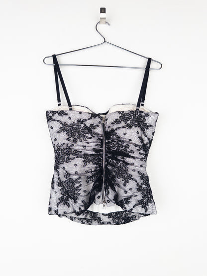 Dolce & Gabbana 2000s Floral Lace Bustier Top