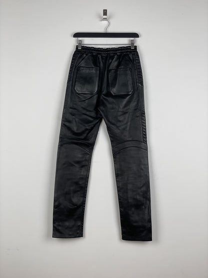 Balmain Leather Biker Jogger Pants