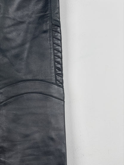 Balmain Leather Biker Jogger Pants
