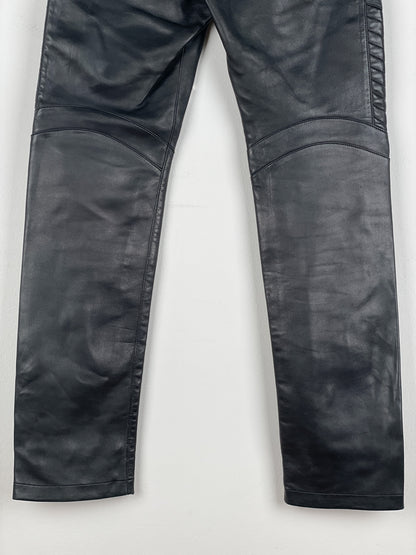 Balmain Leather Biker Jogger Pants