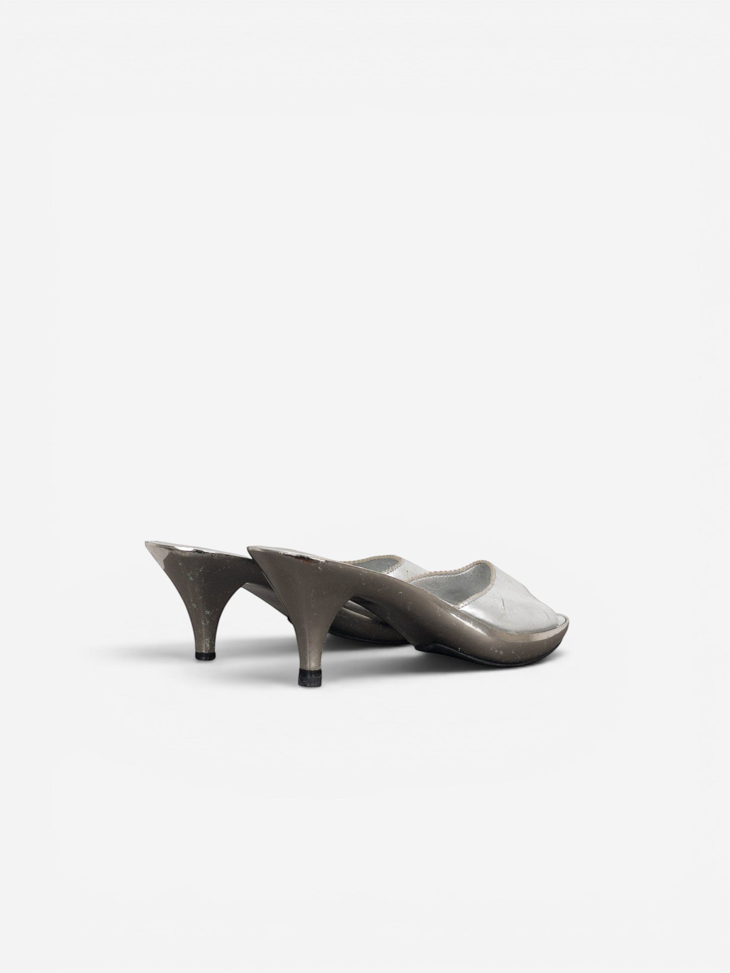 Miu Miu AW99 Metal Peep Toe Mule Heels – photo 2
