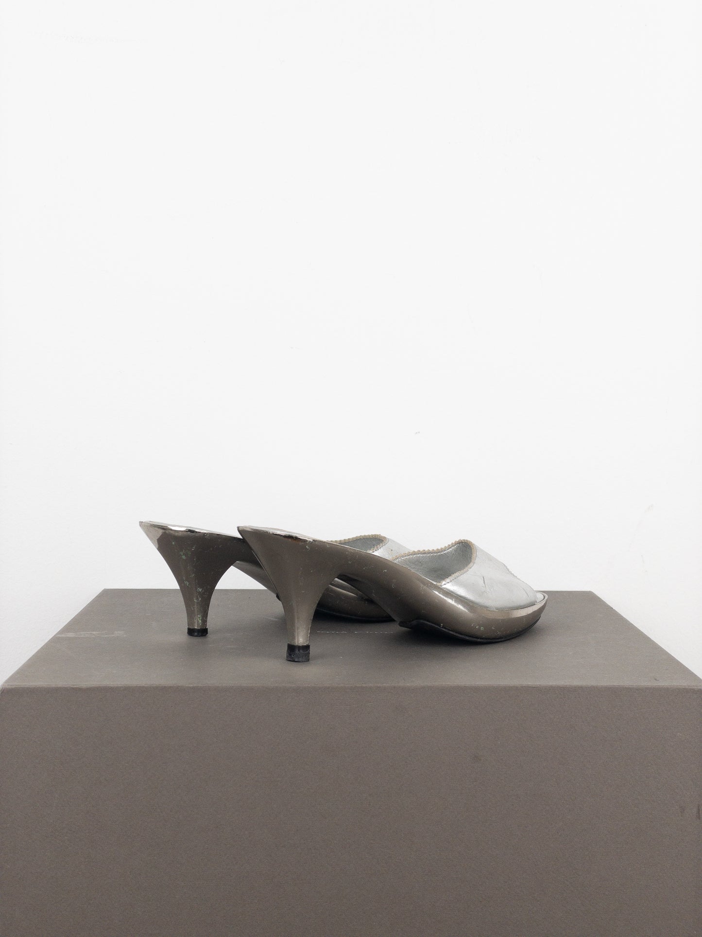 Miu Miu AW99 Metal Peep Toe Mule Heels