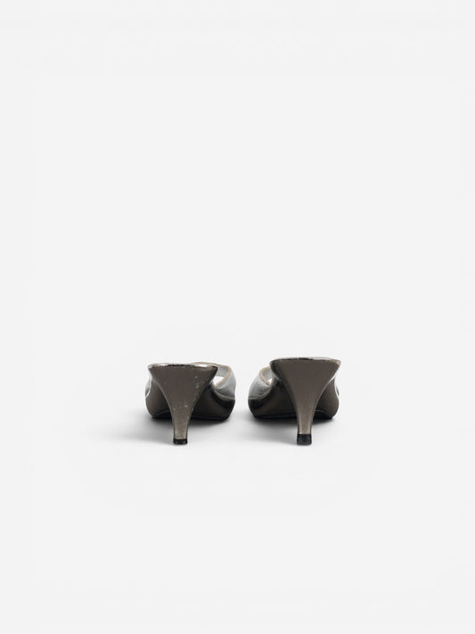 Miu Miu AW99 Metal Peep Toe Mule Heels – photo 4