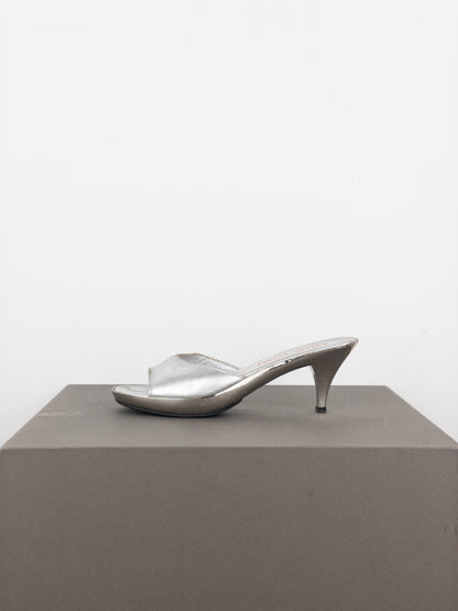 Miu Miu AW99 Metal Peep Toe Mule Heels