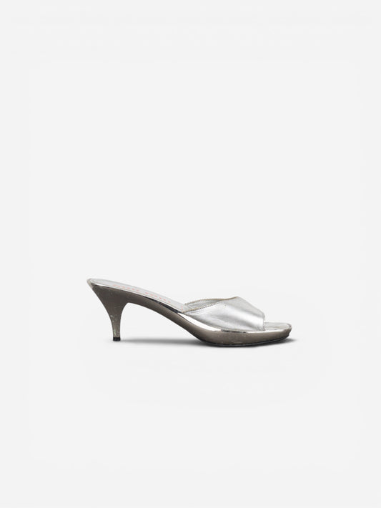 Miu Miu AW99 Metal Peep Toe Mule Heels – photo 6