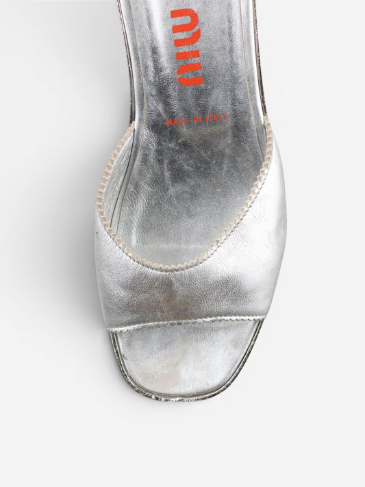 Miu Miu AW99 Metal Peep Toe Mule Heels – photo 7