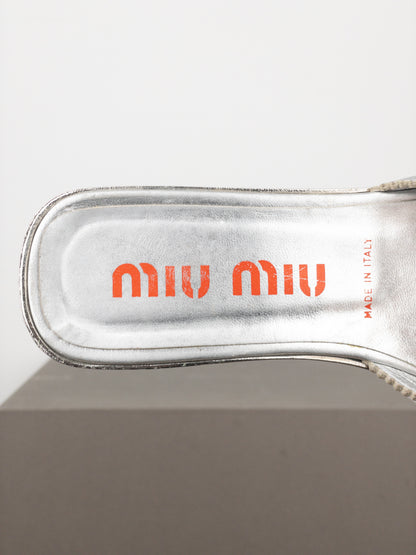 Miu Miu AW99 Metal Peep Toe Mule Heels