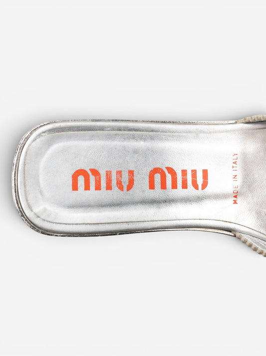 Miu Miu AW99 Metal Peep Toe Mule Heels – photo 8
